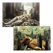 Купить Папка-конверт А4 на кнопке "Big City Cats", пластик, ассорти, Erich Krause — Фото №1