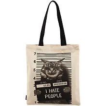 Купить Сумка-шоппер Кот I Hate People цветная, текстиль 40см.*32см. — Фото №1