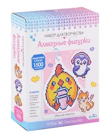 Купить Набор алмазных фигурок с магнитом и ленточкой. 3в1 "Няшные зверята" — Фото №1