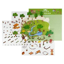 Купить Наклейки-румбокс для создания миниатюрных сцен "Счастливая ферма", размер 264х211 мм. Металлический пинцет в наборе — Фото №1