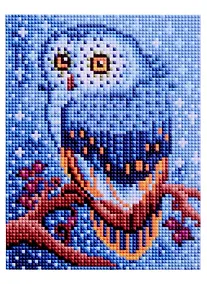 Купить Алмазная мозаика "Совушка на ветке", 17х22 — Фото №1