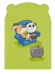 Купить Записная книжка 120*170 32л "ПРИЯТЕЛИ" фигурная вырубка, карт.обл., мат.ламинация, скоба — Фото №1