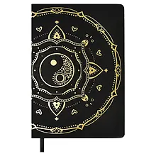 Купить Ежедневник недат. А5 160л "Софт-тач. Арт-терапия" черный, кожзам, тв.переплет, тиснений фольгой, конгревное блинтовое тиснение, антистресс-раскраска, офсет, ляссе, подар.упаковка — Фото №1