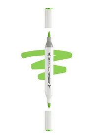 Купить Маркер акриловый "Сонет" зелёный травяной, двусторонний, перо кисть/пуля — Фото №1