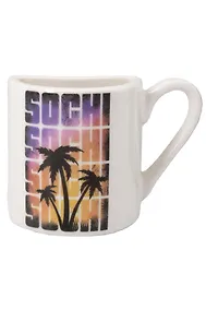 Купить Магнит-кружка половинка фарфор Надпись,пальмы (фарфор) (Сочи) (05-5K-135-37) — Фото №1