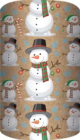 Купить Бумага упаковочная 70*100см "Снеговики" крафт, инд.уп. — Фото №1