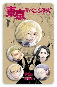 Купить Набор значков Токийские мстители. Токийская группировка Мандзи (металл) (5 штук) — Фото №1