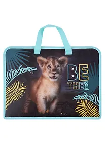 Купить Папка для тетрадей А4 "Львёнок" 34*24,5*3см пластик, молния, текст.ручки, расширение — Фото №1