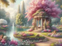 Купить Холст с красками по номерам "Сад бесконечной любви", 30 х 40 см — Фото №1