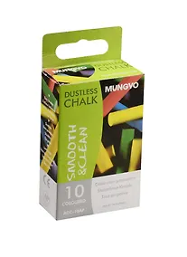 Купить Мелки цветные 10цв для доски, беспыльные, круглые к/к подвес, MUNGYO — Фото №1