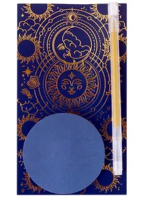 Купить Блок бумаги самоклеящийся 70*70 "Sun and moon" 50л, золото, гел.ручка — Фото №1