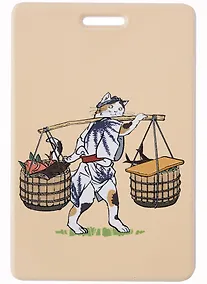 Купить Чехол для карточек вертикальный Японский кот с рыбой — Фото №1