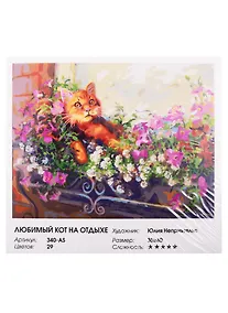 Купить Набор для творчества ТМ Белоснежка Живопись на холсте 30*40см Любимый кот на отдыхе 340-AS — Фото №1