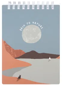 Купить Блокнот 100 листов в клетку "Mountains", 102*142мм, луна, спираль — Фото №1