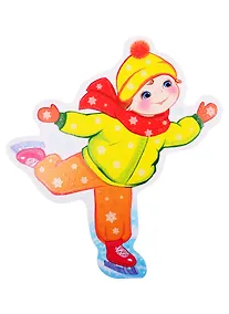 Купить Плакат вырубной А4 "Мальчик на коньках" — Фото №1