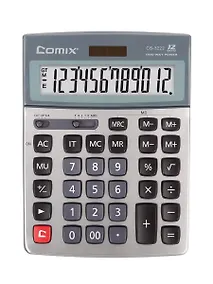 Купить Калькулятор 12 разрядный настольный, металл.панель, к/к с подвесом, Comix — Фото №1