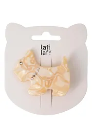 Купить Заколка со стразами Фокс-терьер перламутровая (пластик) (5,3см) (12-Izzy-6) (Lafilaf) — Фото №1