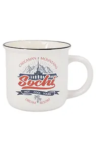 Купить Кружка матовая прямая Сочи (фарфор) (350мл) (065-8-135) — Фото №1