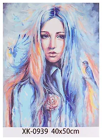 Купить Палитра. Холст с красками по номерам "Девушка с яркими волосами", 40 х 50 см — Фото №1
