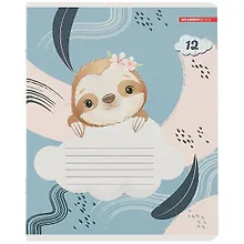 Купить Тетрадь в клетку Academy Style, "Облачные зверята", 12 листов, в ассортименте — Фото №1