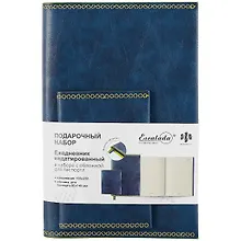 Купить Ежедневник недат. А5 160л "Баффало" темно-синий + обложка для паспорта, мягкий переплет, съемная обл, тонир.блок, ляссе — Фото №1