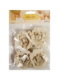 Купить Букетик Льняные розы большие (6см) (4шт) (11-00399-SC-186) — Фото №1
