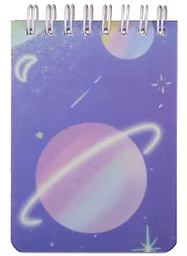 Купить Блокнот А7 70л лин. "Planets" пласт.обл., спираль, инд.уп., ассорти — Фото №1