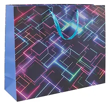 Купить Пакет А3+ 40*50*15 "Неон линии" нейтр., бум.мат.ламинат — Фото №1