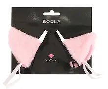 Купить Заколки Аниме Ушки (розовые) (иск.мех) (6х6) (2 шт) (12-DaKui-004) — Фото №1