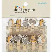 Купить Прищепки декоративные с веревкой 10 шт. Собачки — Фото №1