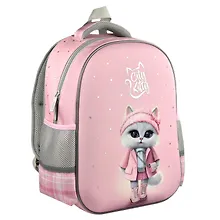 Купить Ранец "Кошечка в пальто" 1 отделение, 27,5*37,5*14,5 см, 2 кармана — Фото №1