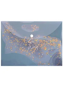 Купить Папка-конверт А5 на кнопке "Мрамор" с сыпучками — Фото №1