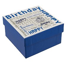 Купить Подарочная коробка «Happy birthday», синяя, средняя — Фото №1