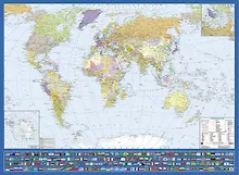 Купить Политическая карта мира с флагами Новая граница. Масштаб (1: 26 000 000) — Фото №1