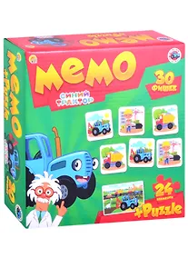 Купить Настольная игра МЕМО (30 фишек) + ПАЗЛЫ (24 элемента).Лицензия/ СИНИЙ ТРАКТОР — Фото №1