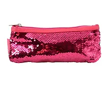 Купить Пенал школьный РОЗОВЫЙ+СЕРЕБРЯНЫЙ 22*8,5*1см, без наполнения, 1отделение, полиэстер, на молнии — Фото №1