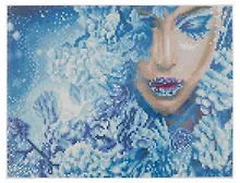 Купить Алмазная мозаика классическая с подрамником с полным заполнением "Снежная девушка", 30 х 40 см — Фото №1