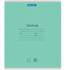 Купить Тетрадь в клетку Brauberg «Классика NEW. Зеленая» 12 листов — Фото №1