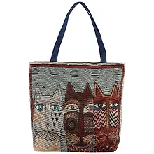 Купить Сумка-шоппер на молнии Три кота (белый фон) (40х40) (текстиль) — Фото №1