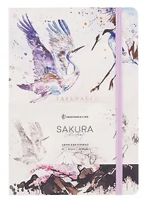 Купить Книга для записей А5 80л лин. "Sakura. Shadoof" кожзам, с резинкой, тиснение фольгой — Фото №1