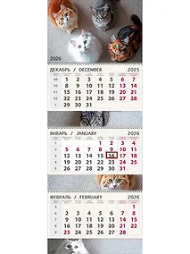 Купить Календарь квартальный 2026г 295*830 "Кто?" настенный, трёхблочный, спираль — Фото №1