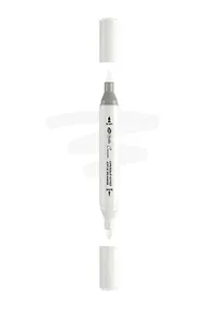 Купить Маркер акриловый "Сонет" белый, двусторонний, перо кисть/пуля — Фото №1