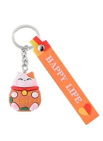Купить Брелок Котик Манэки-нэко (ПВХ) (4см) — Фото №1