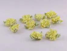 Купить Розочка желтая с листиком №5 уп 10шт JM005 — Фото №1