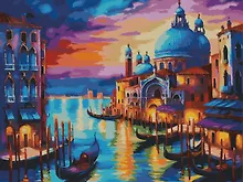 Купить Картина по номерам 30х40 см. 30 цветов. На подрамнике. "Колоритная Венеция" — Фото №1