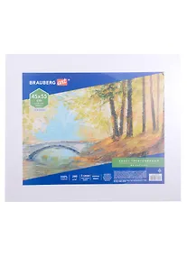 Купить Холст на картоне 45*55см грунтованный, 100% хлопок, мелкое зерно, BRAUBERG ART CLASSIC — Фото №1