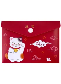 Купить Папка-конверт А6 на кнопке "Кошка.Манэки-нэко" — Фото №1