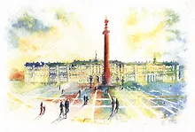 Купить Открытка 10*15 акварель Дворцовая площадь О/001/009 — Фото №1