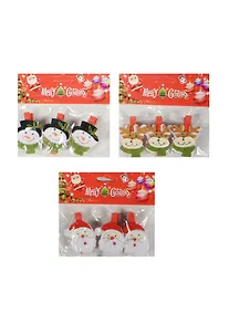 Купить Набор прищепок Новый год (Дед Мороз/Олень/Снеговик) (в ассорт.) (3шт.) (3+) (упаковка) — Фото №1