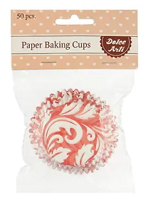 Купить Набор бумажных форм для кексов Красный узор, диаметр дна 5 см, 50 шт — Фото №1